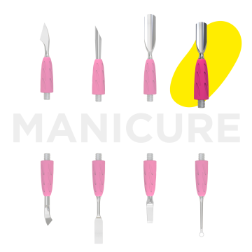 Пушер для маникюра Staleks UNIQ 16 Combo скругленный узкий сменная часть лопатки