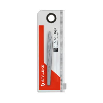 Пинцет для бровей STALEKS CLASSIC 15 TYPE 3 (широкий скошенный)