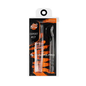 Пинцет профессиональный для ресниц L-образный STALEKS EXPERT 41 TYPE 7 L-30