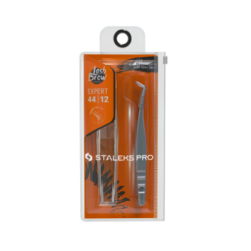Пинцет профессиональный для ресниц STALEKS EXPERT 44 TYPE 12 L-65