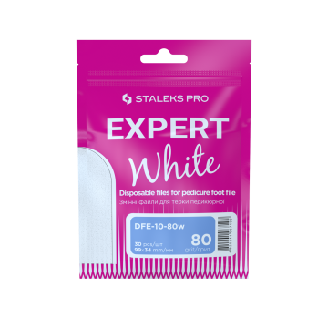 Сменные файлы белые для терки педикюрной 80 грит STALEKS PRO EXPERT 10 30 шт