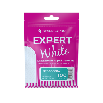Сменные файлы белые для терки педикюрной 100 грит STALEKS PRO EXPERT 10 30 шт