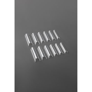 Верхние арочные формы для наращивания ногтей Couture Colour Nail Tips Arched Shape с разметкой. прозрачные. 120 шт