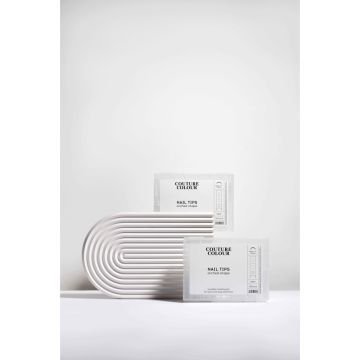 Верхние арочные формы для наращивания ногтей Couture Colour Nail Tips Arched Shape с разметкой. прозрачные. 120 шт