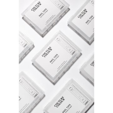 Верхние арочные формы для наращивания ногтей Couture Colour Nail Tips Arched Shape с разметкой. прозрачные. 120 шт