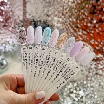 Жидкий полигель Couture Colour Liquid Polygel 03 нежный лиловый с блестками и шиммером