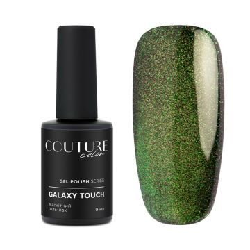 Гель-лак Couture Color Galaxy Touch Cat Eye GT 01 золотисто-салатовый блик