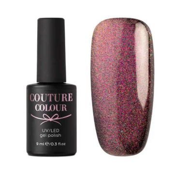 Гель-лак Couture Colour Galaxy Touch Cat Eye GT 02 розовый блик с разноцветными переливами