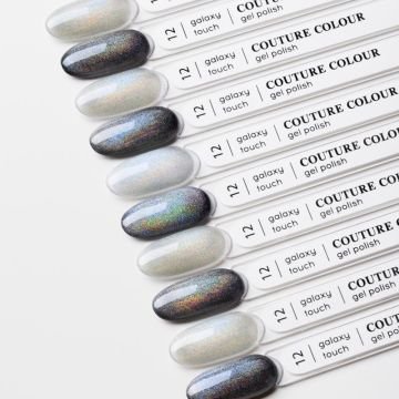 Гель-лак Couture Color Galaxy Touch Cat Eye GT 12 светлый серебристый блик. хамелеон