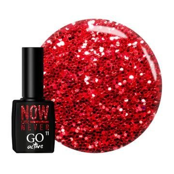 Гель-лак GO Active 011 Now or Never красно-терракотовый с красными шиммерами