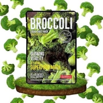 Dermal It's Real Superfood Mask [BROCCOLI] — Витаминная тканевая маска для лица с экстрактом брокколи