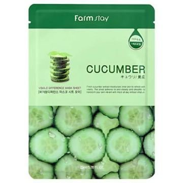 Тканевая маска для лица с экстрактом огурца FARMSTAY Visible Difference Mask Sheet Cucumber