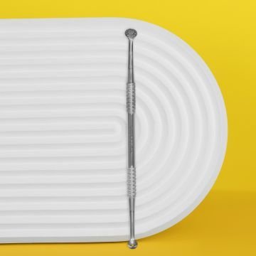 Ложка косметологическая двусторонняя EXPERT 20 TYPE 2 (Уно и круглая шумовка на 19 отверстий)